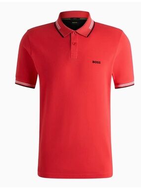 BOSS Red Polo Shirt with Black Logo